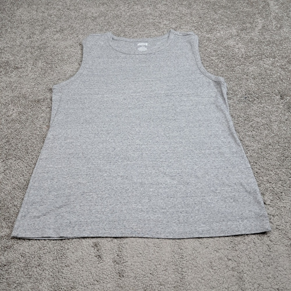 Duluth Trading Co Mens Sleeveless Tee Shirt Heather Gray Cotton Size L 8229